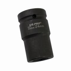 US PRO 3737 BOX 8 - Single 1" DR 24MM 6PT Impact Socket