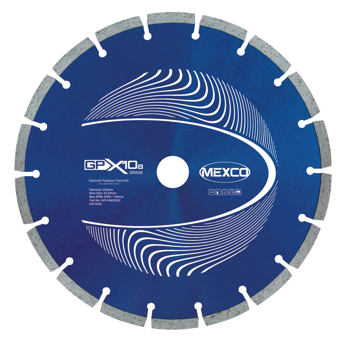 Mexco 230mm X10 Concrete Diamond Blade 8mm