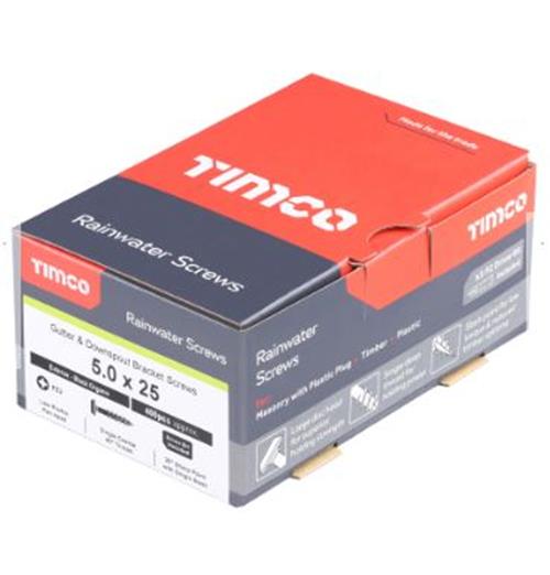 TIMCO Rainwater Screws - PZ - Low Profile Pan - Exterior - Black