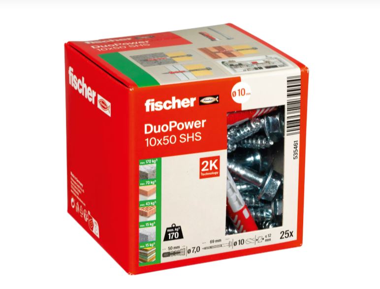 Fischer DuoPower 10 x 50 S with safety screw