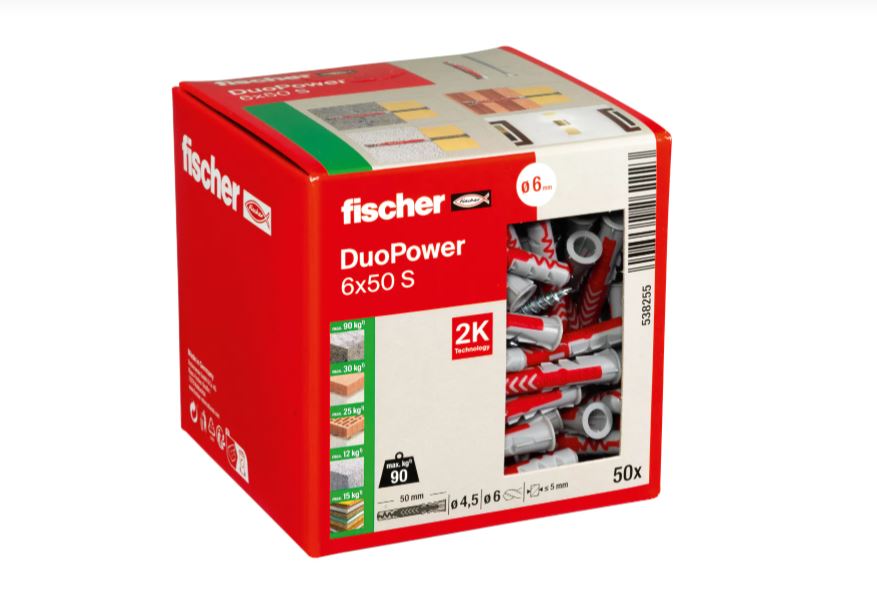 Fischer 538255 duopower 6x50 S wall pulgs