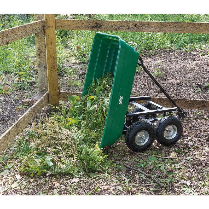 Draper Garden Tipping Trolley Cart, 75L