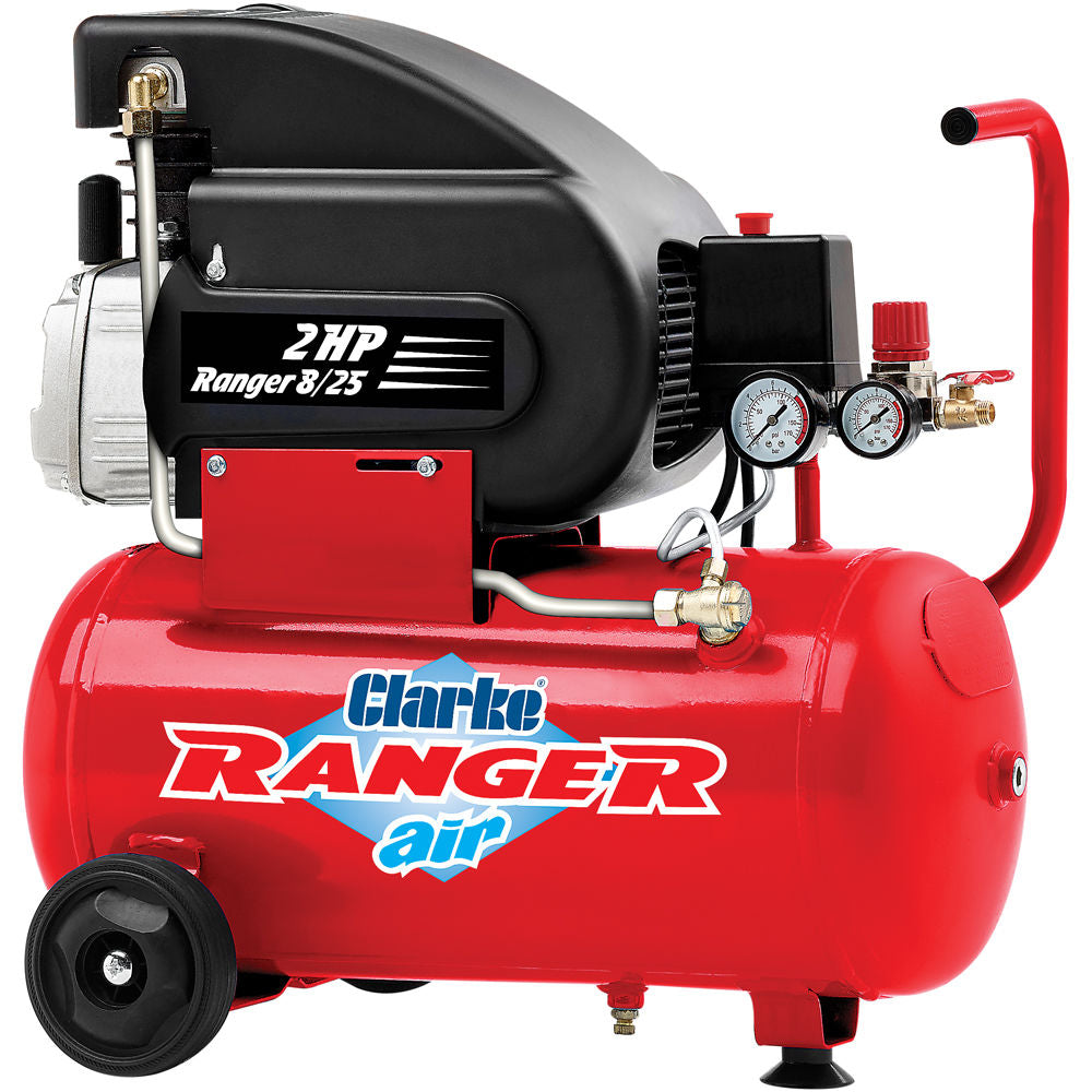 Clarke Ranger 8/25 7cfm 24 Litre 2HP Air Compressor (230V)