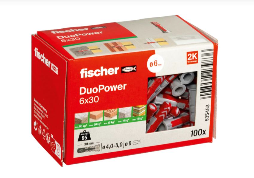 Fischer 535453 duopower 6x30 wall plugs