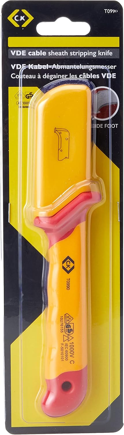 C.K T0990 VDE Cable Sheath Stripping Knife, Yellow/Red