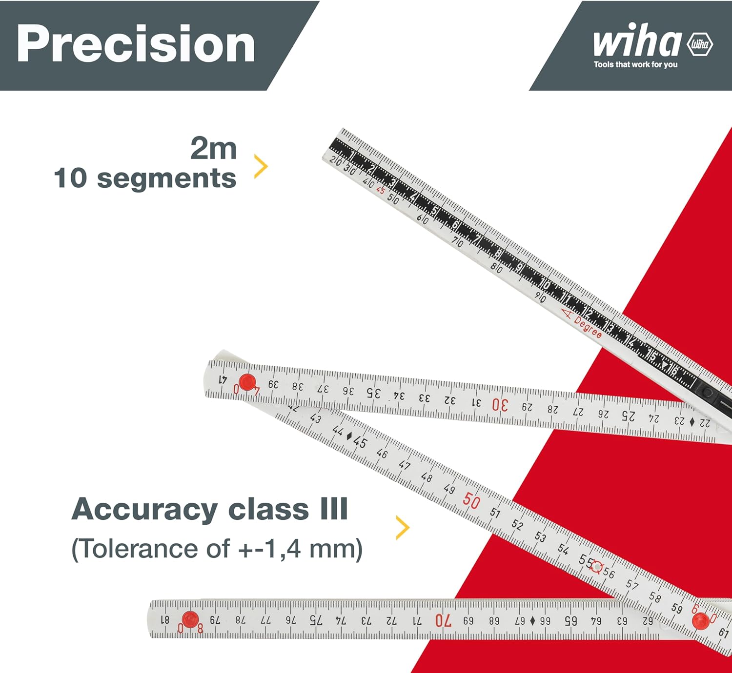 Wiha Folding ruler Longlife All in One 2 m