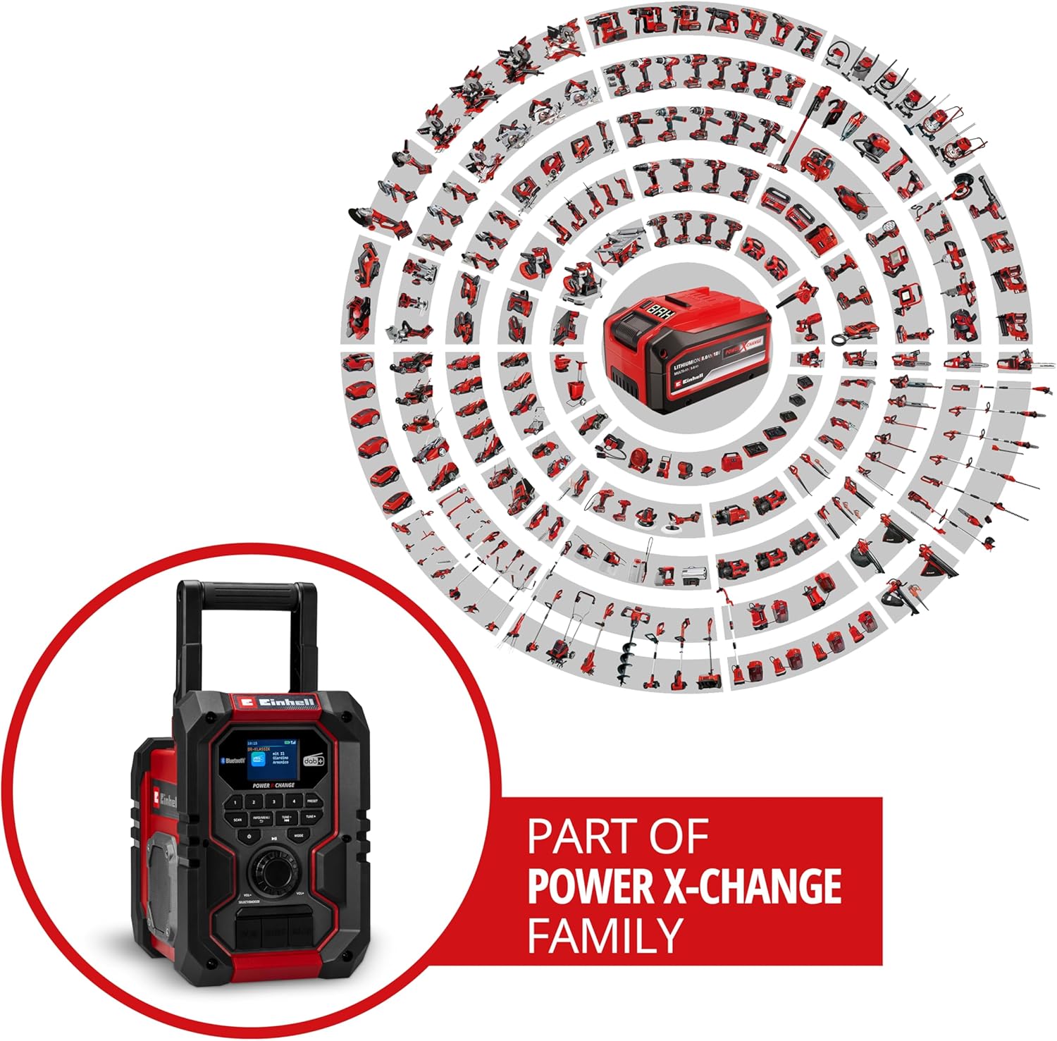 Einhell Cordless Building Site Radio TE-CR 18 Li DAB+/FM/BT