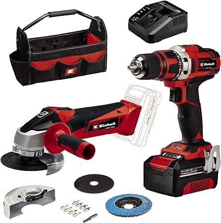 Einhell Power X-Change 18V Cordless Drill And Cordless Angle Grinder Set - 4257240