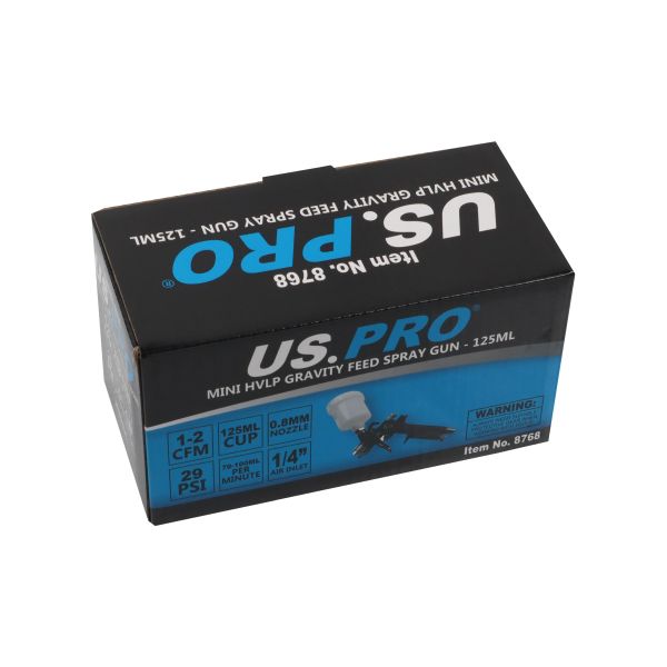 US PRO 8768 Mini HVLP Gravity  feed spray gun 125ML PP CUP - 0.8MM
