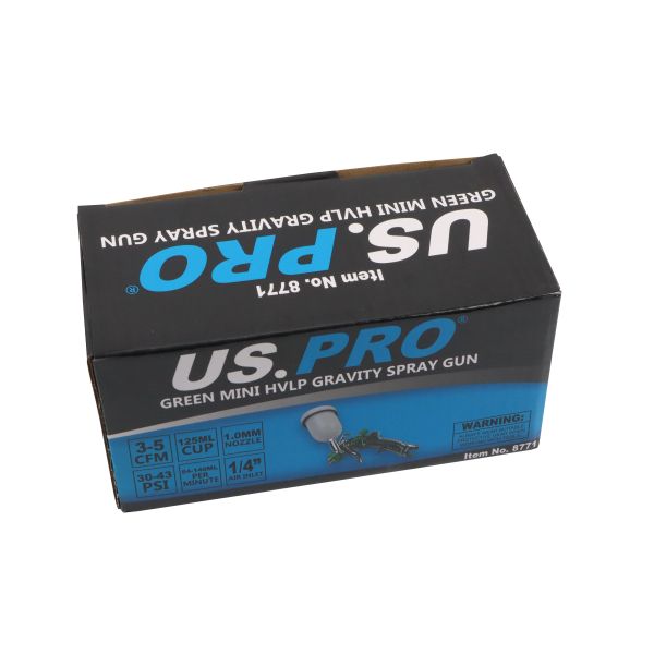 US PRO 8771 Green mini HVLP gravity spray gun 125ML CUP 1MM Nozzle