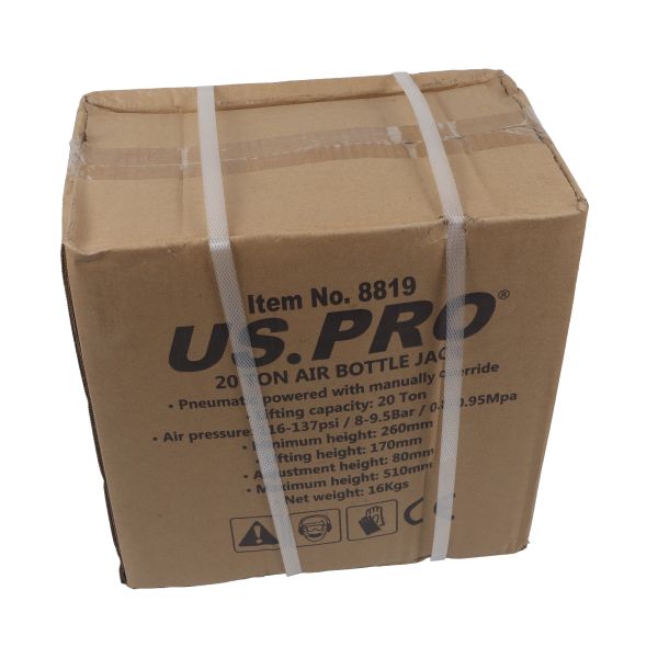 US PRO 20 Ton hydraulic bottle jack l Air Powered, 8819