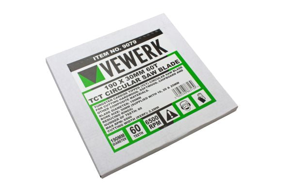 VEWERK TCT Circular Saw Blade 190mm x 30mm x 60T fits Festool - 9079