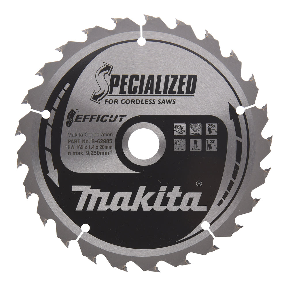 Makita B-62985 Circular Saw Blade, Efficut, TCT, 165x20mm, 25T