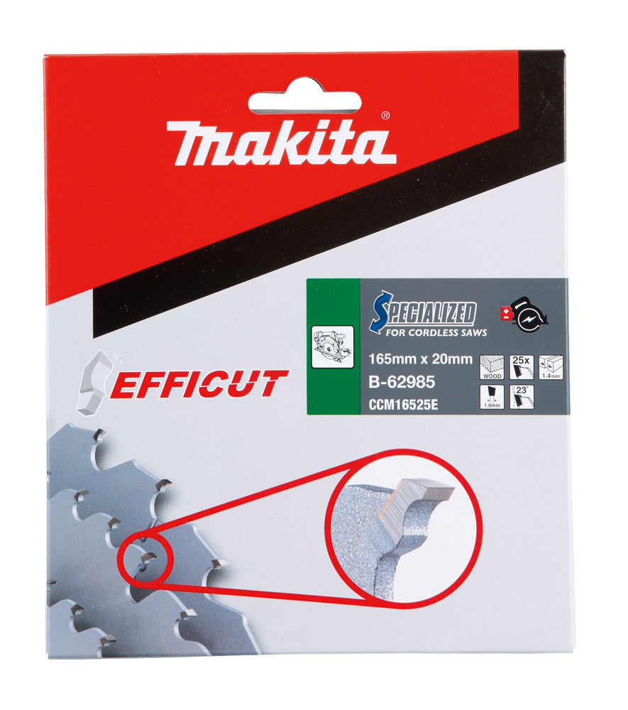 Makita B-62985 Circular Saw Blade, Efficut, TCT, 165x20mm, 25T
