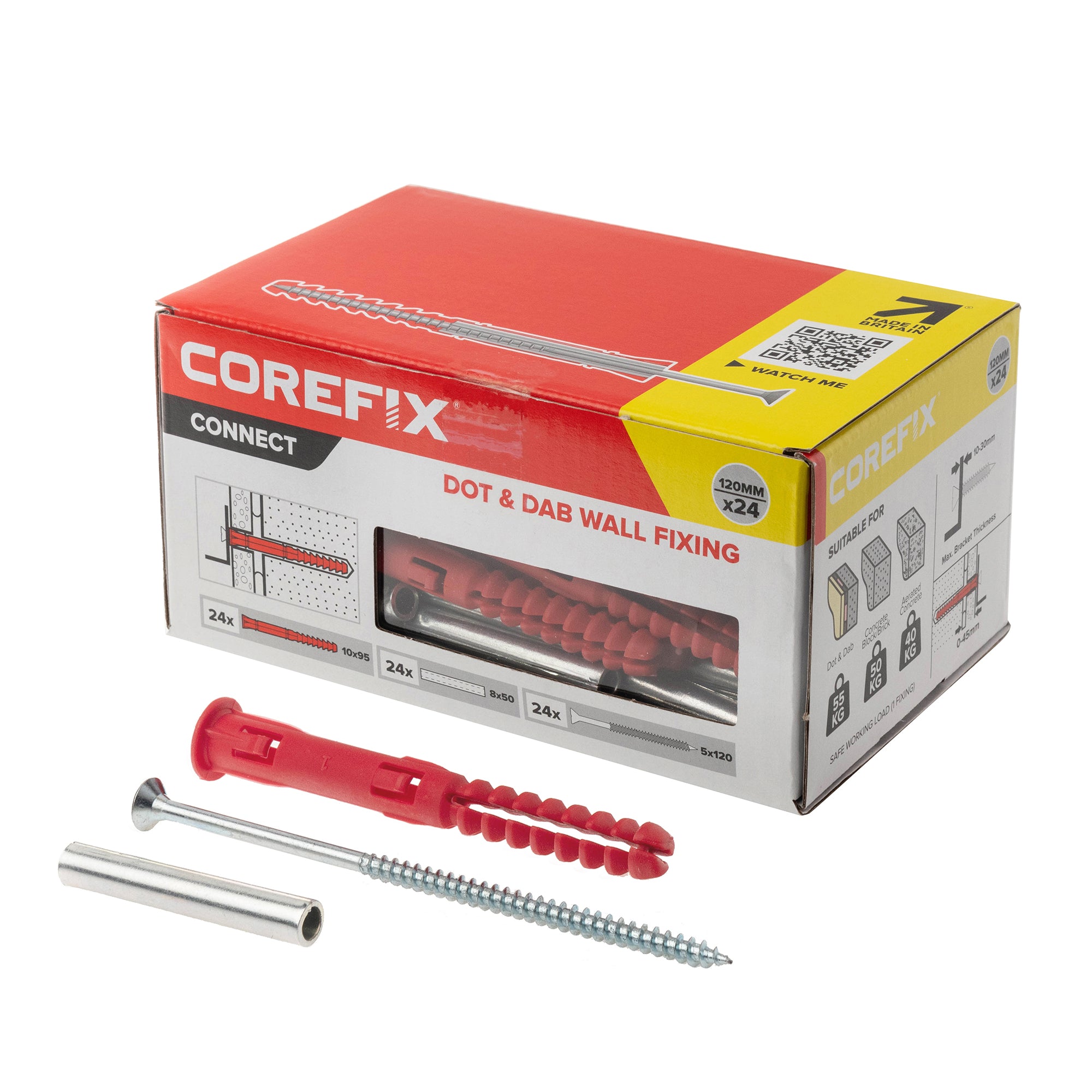 Corefix connect 120 Dot & Dab Wall Fixing Solution 24 Pack - CFX024P