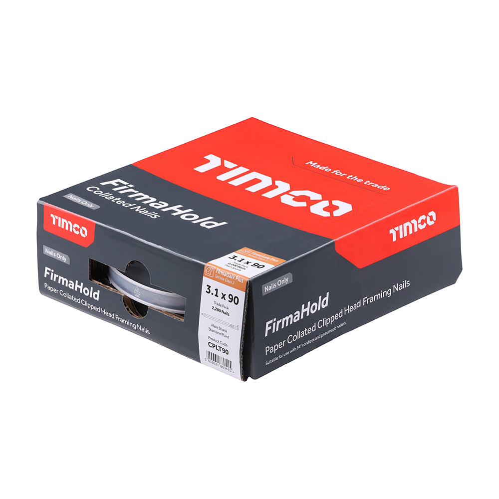 FirmaHold 3.1 x 90mm, 34° Plain Shank Electro Galv Plus Nails - Box of 2200