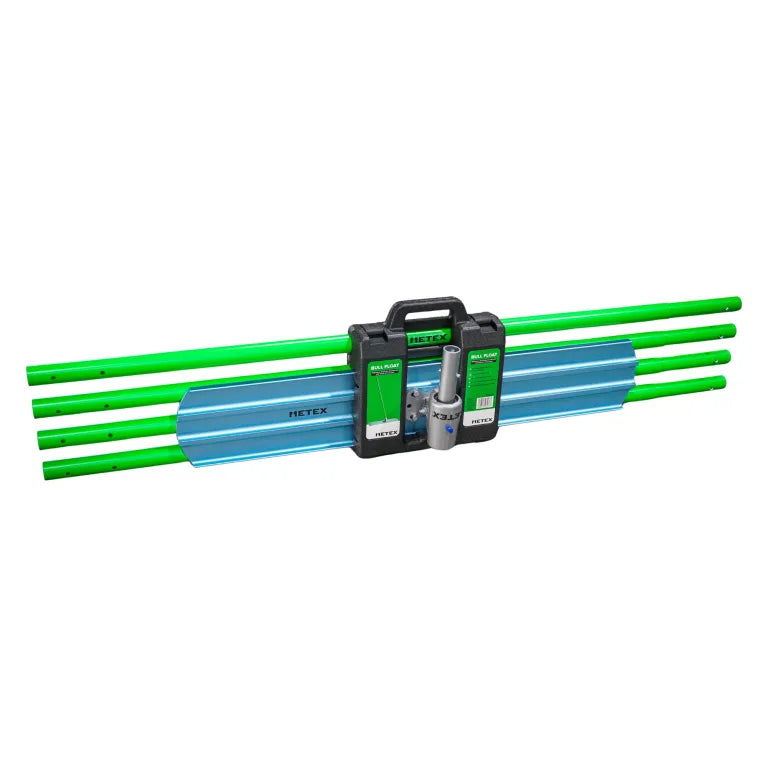 Metex magnesium round-end bull float kit with 1200mm blade, handles and carry case