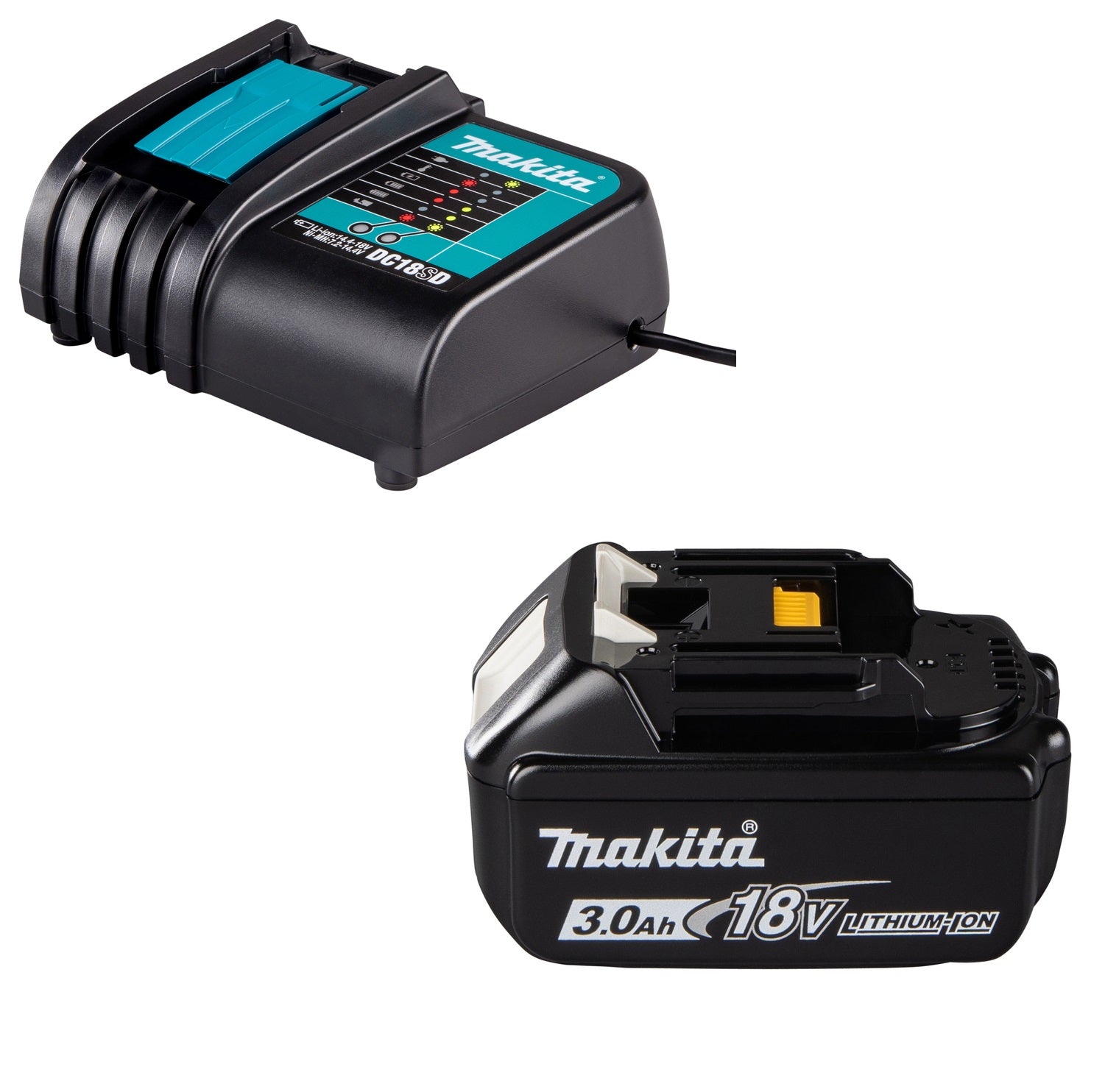 Makita Battery and charger pack LXT 3,0 Ah battery BL1830 and DC18SD charger
