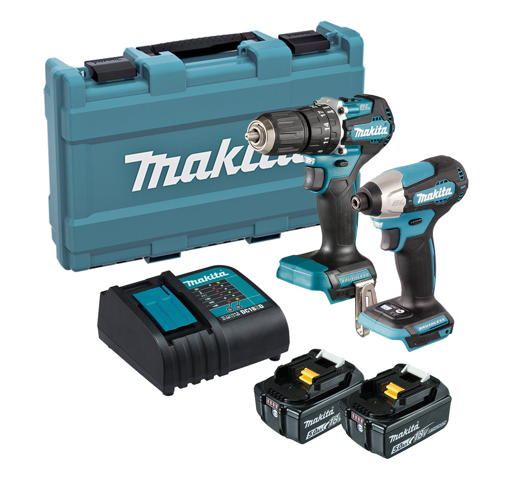 makita-dlx2414st-brushless-combi-twin-kit-lxt-dhp487-drill-and-dtd157-impact-driver-2-batteries-and-charger