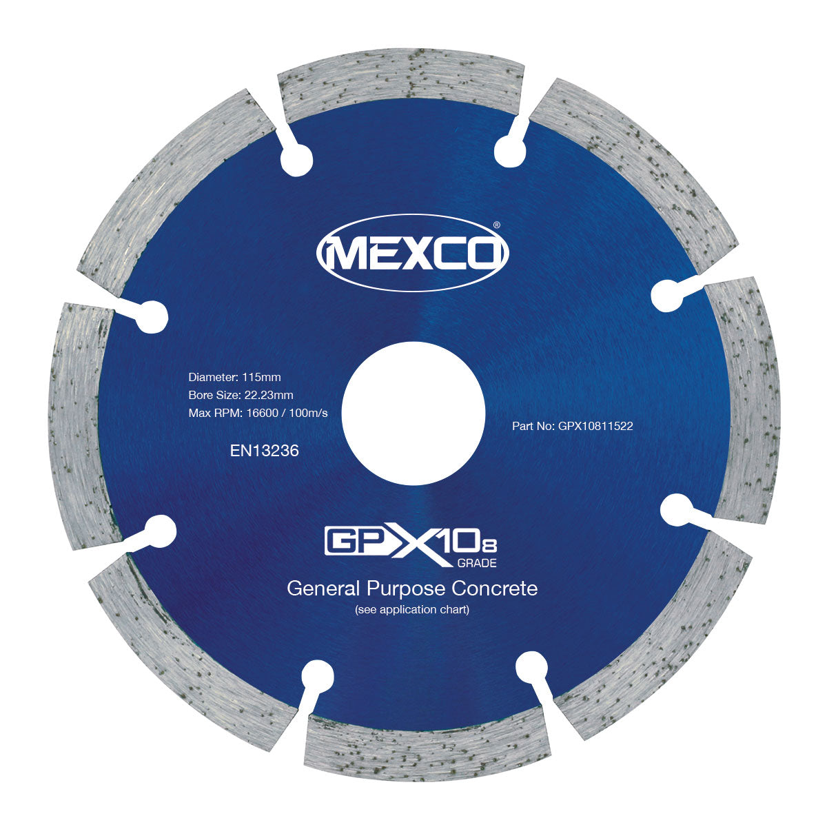Mexco 115mm X10 Concrete Diamond Blade 8mm
