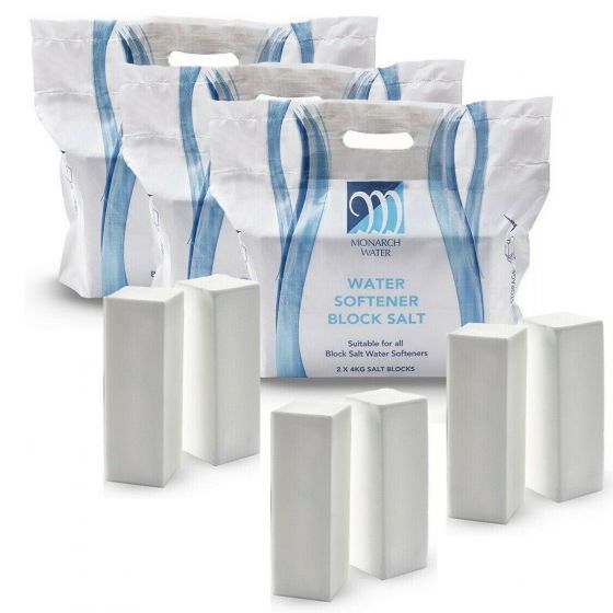 Monarch Water Softener Block Salt - 6 blocks of 4kg - 24KG in total
