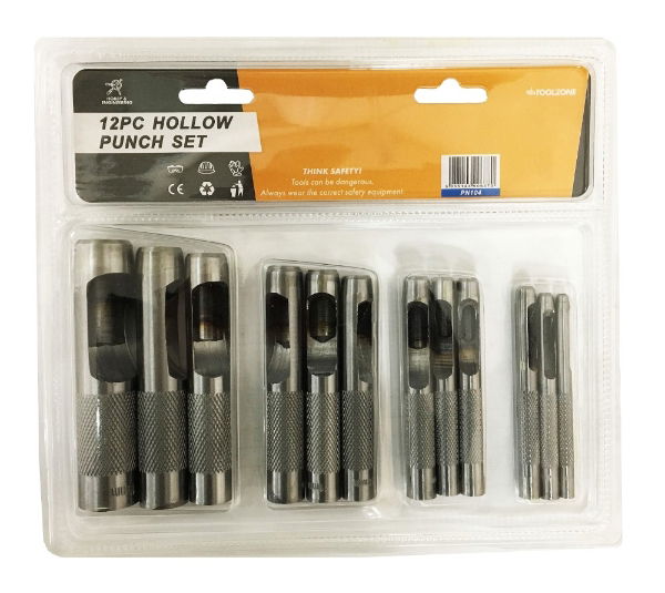 Toolzone PN104 12 pieces hollow punch set, 3-19mm - without box