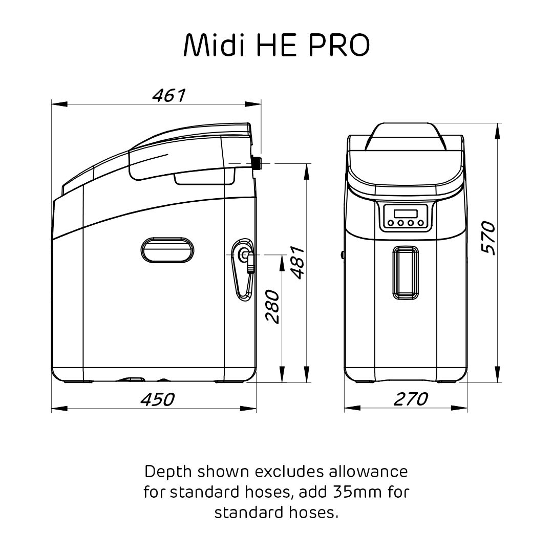 Monarch Midi HE PRO Dimensions