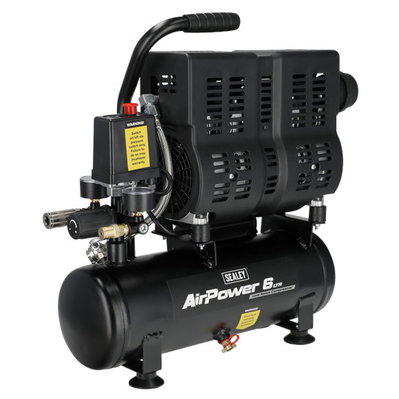 Sealey SAC6000S 6L oil free low noise direct drive air compressor 1hp