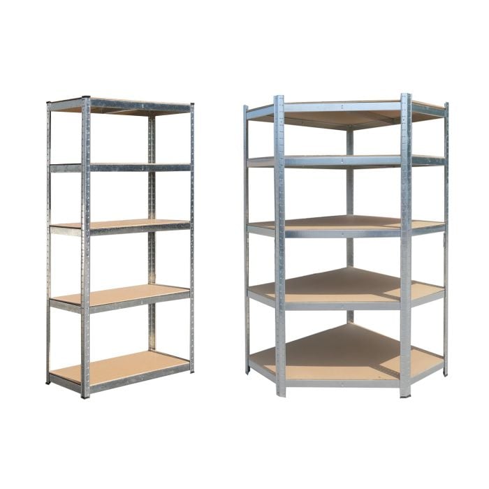 Hilka SHGC8175X2 Two Set 175kg 5 Tier Boltless Corner Shelving Unit ...