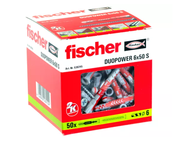 Fischer 538245 duopower 6x50 S wall pulgs