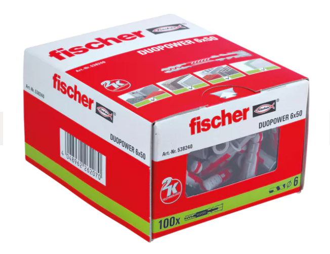 Fischer 538240 duopower 6x50 wall plugs