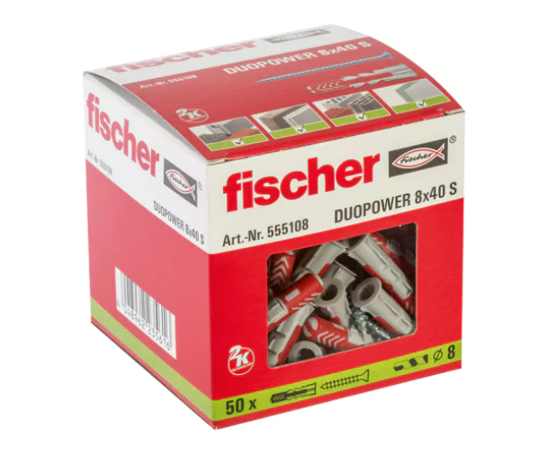 Fischer 555108 duopower 8 x 40 S wall plugs
