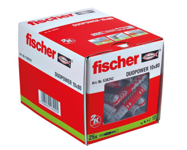 Fischer 538242 duopower 10 x 80 wall plugs
