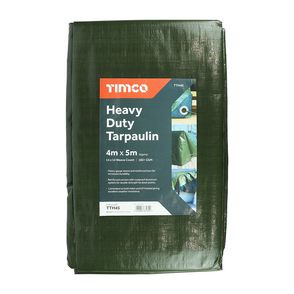 Timco Tarpaulin Heavy Duty 4m x 5m TTH45