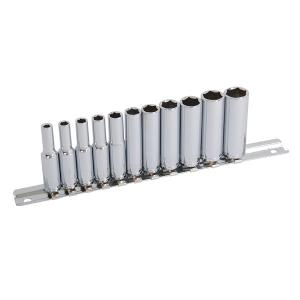 Neilsen CT0753 socket set - 11 piece 1/4in drive - deep on a rail