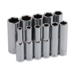 Neilsen CT0753 socket set - 11 piece 1/4in drive - deep on a rail