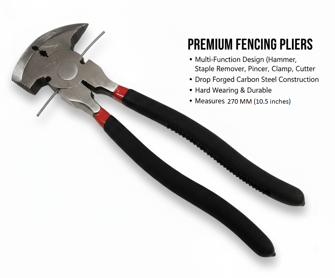 Premium fencing pliers with black handles