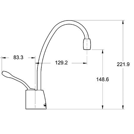 Insinkerator GN1100 Steaming boiling Chrome Hot Tap - Tap only