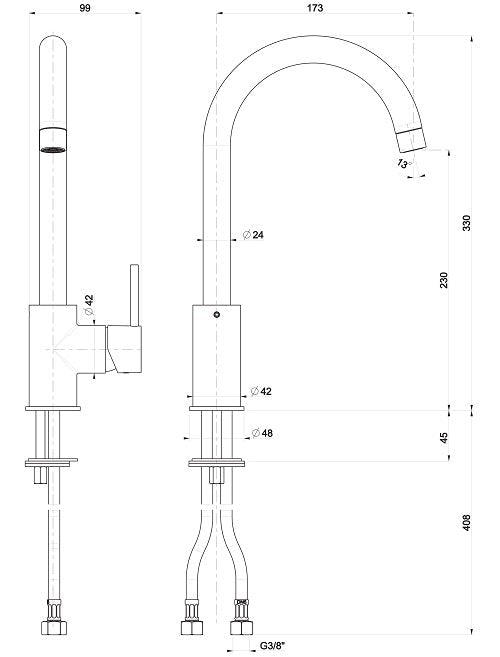 Insinkerator Kitchen Mixer Tap MT3300 Mains Hot and Cold Tap