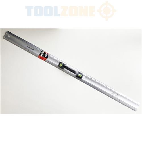 Toolzone Aluminium Ruler with Spirit Levels and Handle, 1000mm