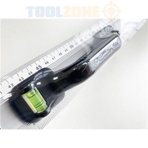 Toolzone Aluminium Ruler with Spirit Levels and Handle, 1000mm