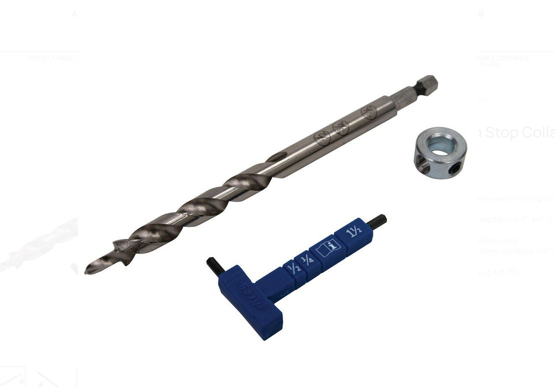 Kreg Easy-Set Drill Bit with Stop Collar & Gauge/Hex Wrench - KPHA308