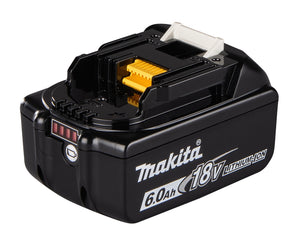 Makita 18V lithium-ion battery on a white background