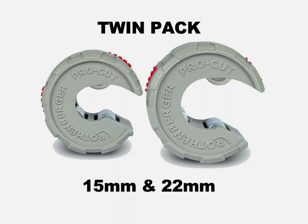 Rothenberger Pro -Cut Copper Tube Cutter 15mm & 22mm Twin Pack