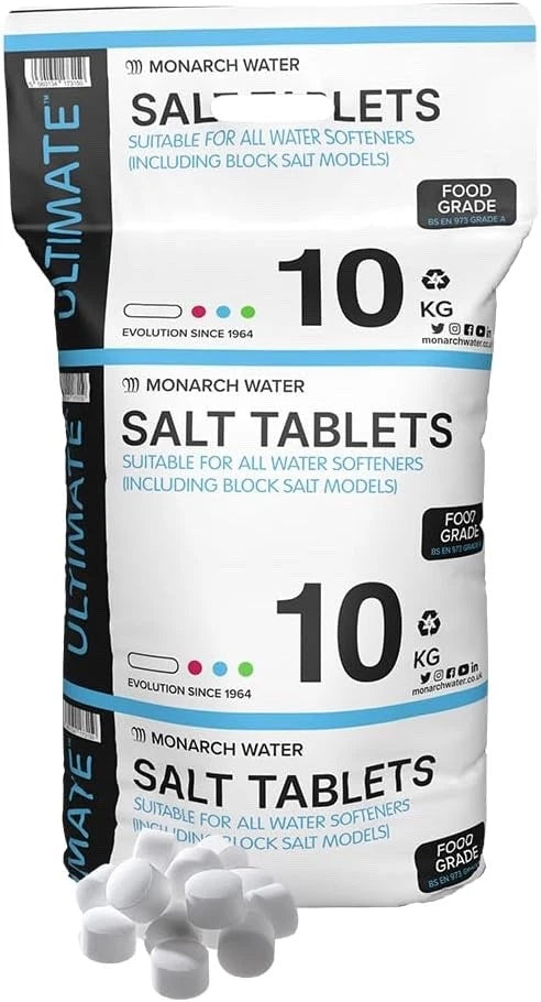 Monarch MiniAqua HE Water Softener 15mm Hoses + 10Kg salt tablets included