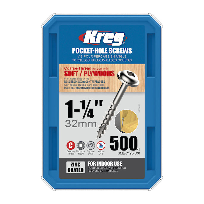 Kreg Pocket Screws – 32mm / 1-1/4″ #8 Coarse Washer-Head