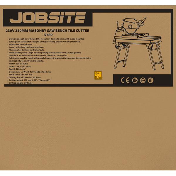Jobsite 5789 Masonry Saw Bench Tile Cutter 350mm