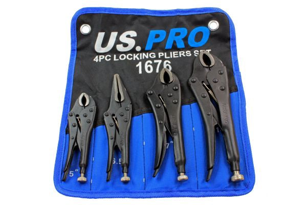 US PRO 1676 4pc Locking Pliers Set