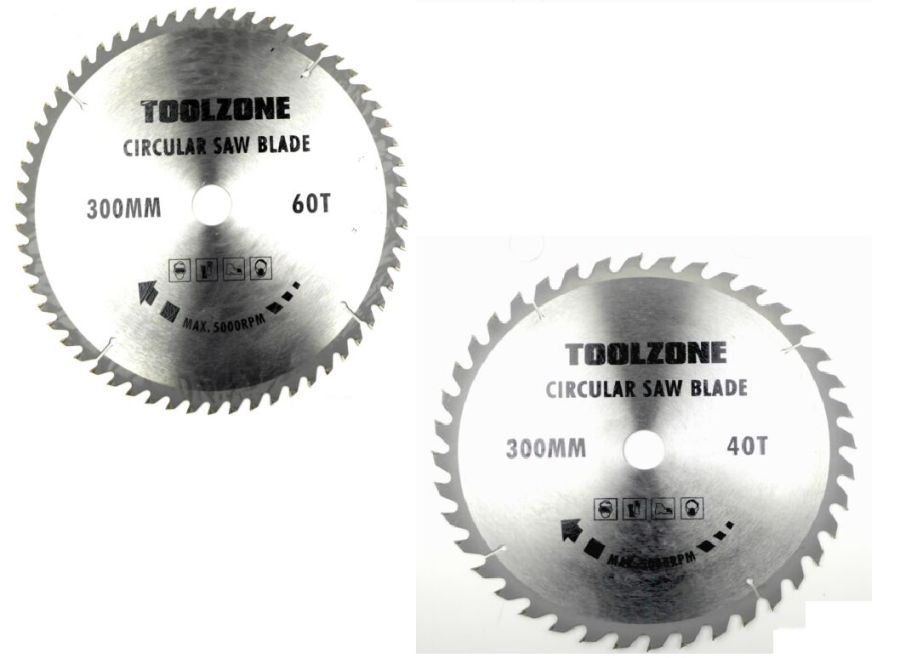 300mm Tct Circular Saw Blades 40 & 60 Teeth With Adapter O Rings Chop - 2-PACK