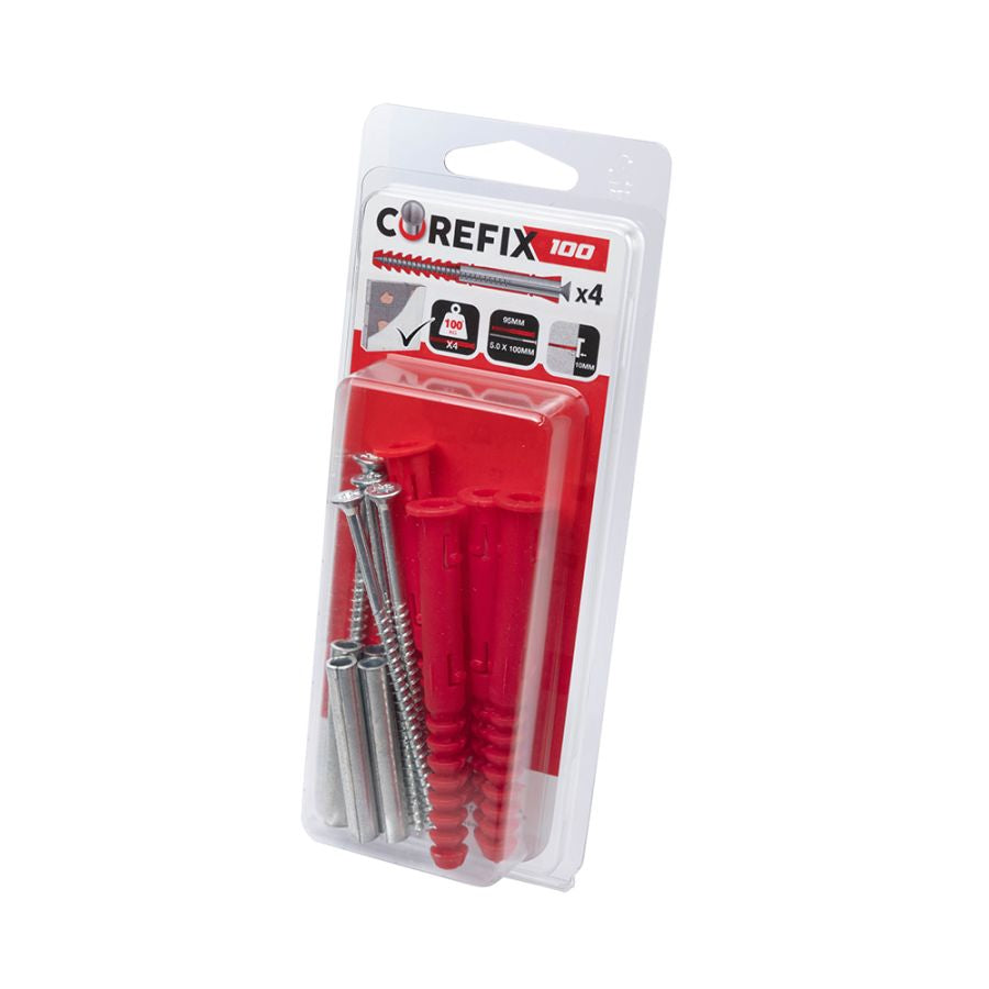 Corefix 100 CFX004 Dot & Dab Wall Fixing Solution 4 Pack, 100mm